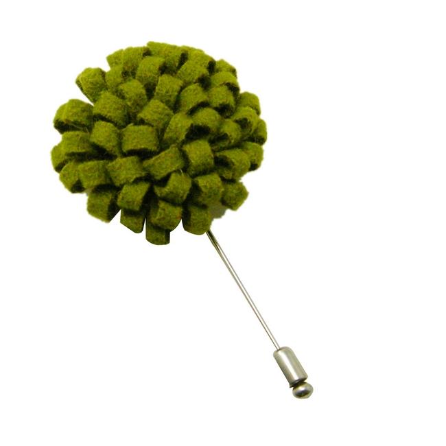 shlax & wing Light Green Lime Wool Felt Lapel Flowers Boutonniere Stick Pin Men’s Accessories Handmade Necktie Precio ultrabajo