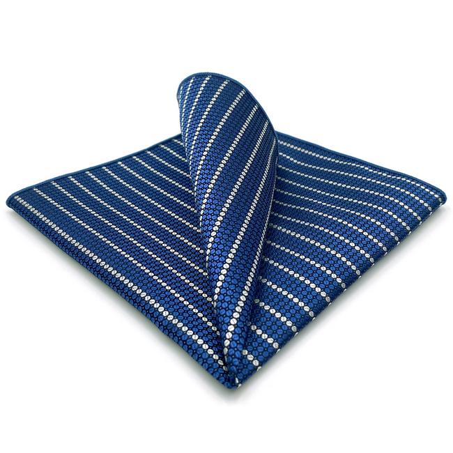 shlax & wing FH27 Blue Striped Mens Pocket Square Classic Fashion Handkerchief Business Wedding