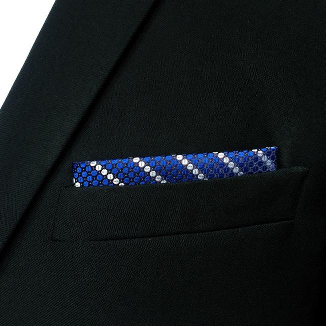 shlax & wing FH27 Blue Striped Mens Pocket Square Classic Fashion Handkerchief Business Wedding Venta caliente