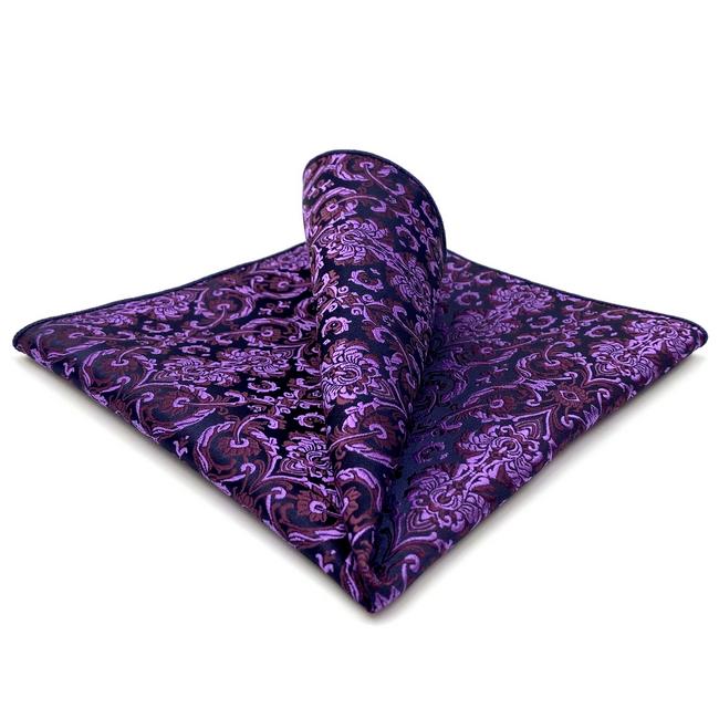 shlax & wing DH15 Purple Abstract Silk Jacquard Woven Mens Pocket Square Classic Fashion Accessory Hanky Los más vendidos