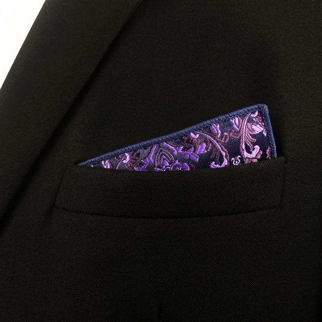 shlax & wing DH15 Purple Abstract Silk Jacquard Woven Mens Pocket Square Classic Fashion Accessory Hanky Los más vendidos