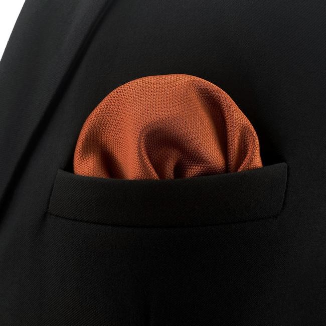 shlax & wing CH16 Solid Orange Silk Mens Pocket Square Fashion Wedding Acceossories Hanky Brand New Handkerchief Ventas relámpago