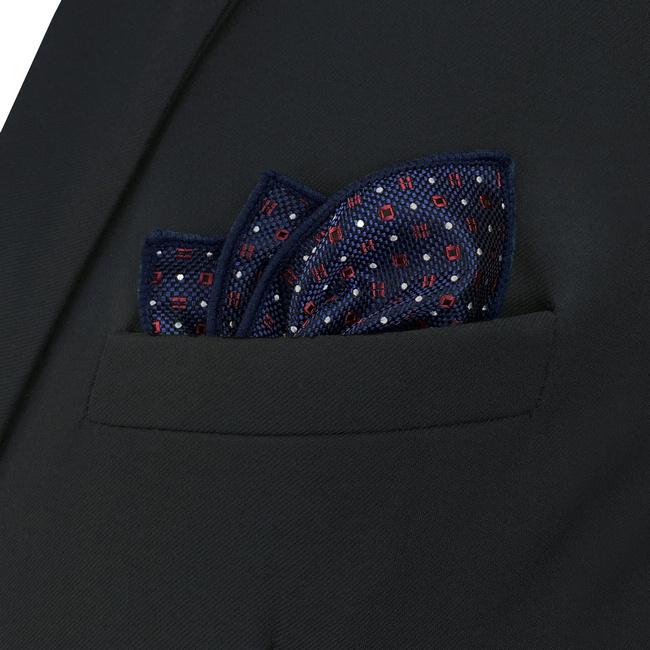 shlax & wing CH24 Navy Red White Dots Mens Pocket Square Silk Wedding Classic Handkerchief Brand New Accessory Hanky Mejor oferta