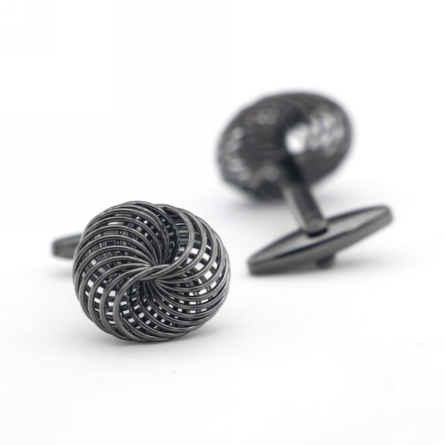 shlax & wing Pair of Mens Cufflinks Black Stainless steel Floral Elegant Style Mens Studs Elegant Style Cuffs 94 Rebajas online