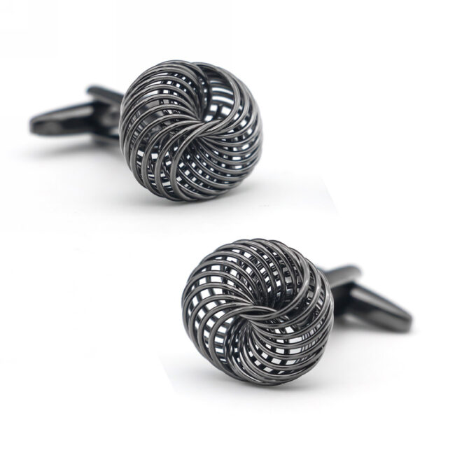 shlax & wing Pair of Mens Cufflinks Black Stainless steel Floral Elegant Style Mens Studs Elegant Style Cuffs 94 Rebajas online