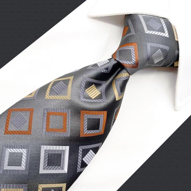 shlax & wing A53 Grey Checkes Mens Neckties Hanky Set Classic Fashion Business Skinny Ties Oferta especial