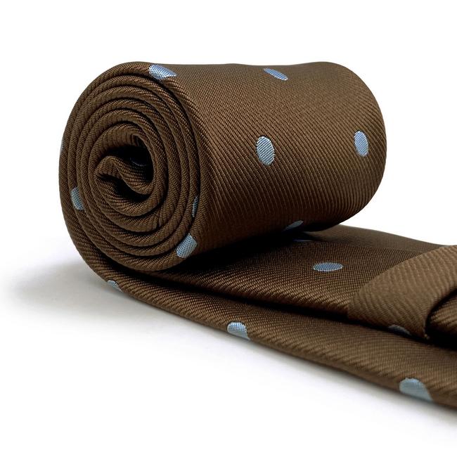 shlax & wing A54 Brown Dots Mens Neckties Hanky Set Fashion Classic Wedding Extra Long Size Business Ties Envío gratis
