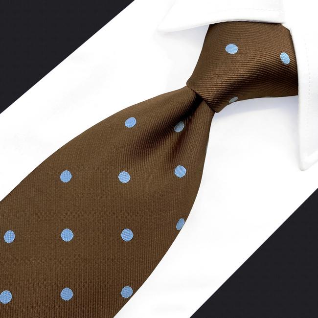 shlax & wing A54 Brown Dots Mens Neckties Hanky Set Fashion Classic Wedding Extra Long Size Business Ties Envío gratis