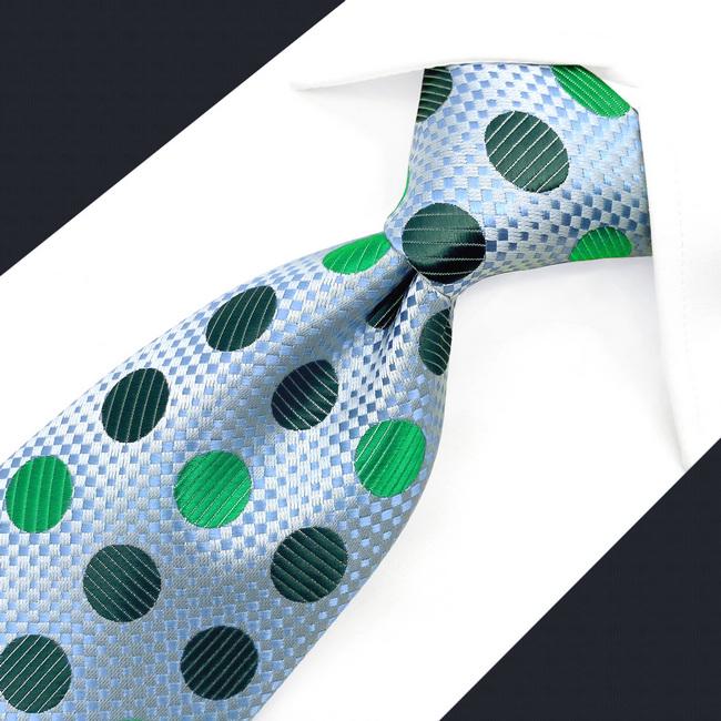 shlax & wing A55 Emerald Green Polka Dots Mens Neckties Hanky Set Fashion Classic Wedding Extra Long Size Gift Ties Últimos 3 días