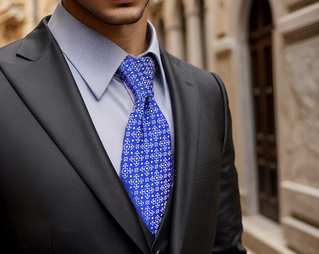 shlax & wing A63 Royal Blue Floral Mens Neckties Hanky Set Party Classic Extra Long Size Fashion Business Skinny Ties Precio de fábrica