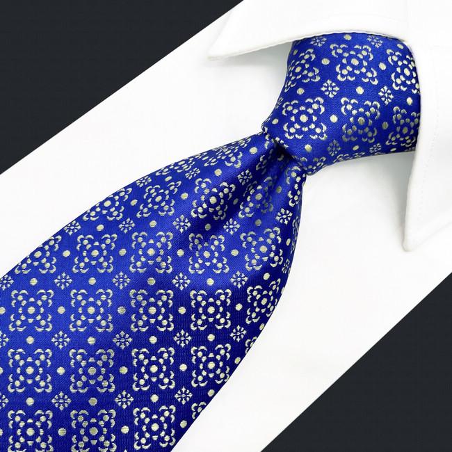 shlax & wing A63 Royal Blue Floral Mens Neckties Hanky Set Party Classic Extra Long Size Fashion Business Skinny Ties Precio de fábrica