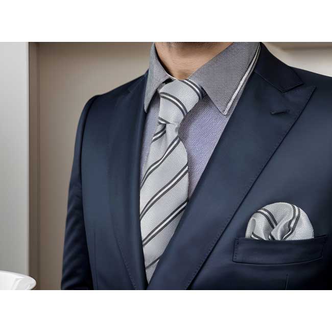 shlax & wing A65 White Striped Mens Neckties Pocket Square Set Fashion Gift Business Dress Skinny Necktie