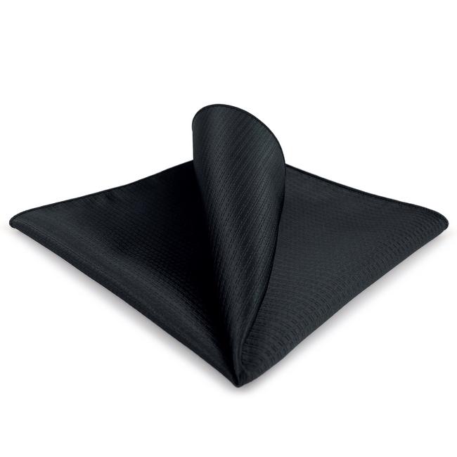 shlax & wing CH28 Silk Black Solid Mens Pocket Square Fashion Wedding Acceossories Hanky Brand New Handkerchief