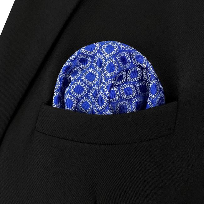 shlax & wing AH93 Blue Checkes Silk Mens Pocket Square Classic Brand New Handkerchief Fashion Wedding Solo queda un día
