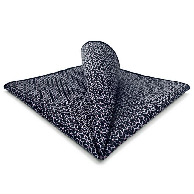 shlax & wing BH40 Black Geometric Men’s Pocket Square Accessories Business Superdescuento