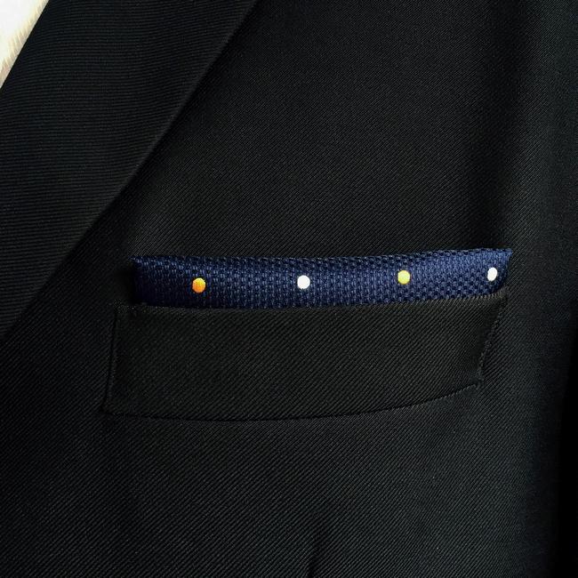 shlax & wing DH12 Navy Polka Dots Mens Pocket Square Silk Classic Handkerchief Fashion Groom Dress Hanky Limitado a 3 días