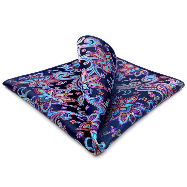 shlax & wing HH13 Multicolor Paisley Mens Pocket Square Silk Fashion Wedding Handkerchief Classic Brand New Hanky