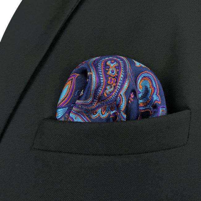 shlax & wing HH13 Multicolor Paisley Mens Pocket Square Silk Fashion Wedding Handkerchief Classic Brand New Hanky Ahorra y exporta
