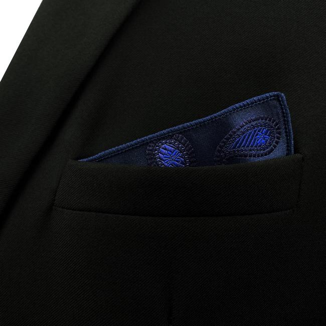shlax & wing DH14 Navy Paisley Mens Pocket Square Silk Wedding Classic Handkerchief Novelty Fashion Groom Hanky Precios de Black Friday