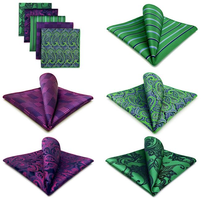 shlax & wing 5 Pieces Assorted Mens Pocket Square Fashion Gift Classic Handkerchiefs Set 2-89 Libre de impuestos