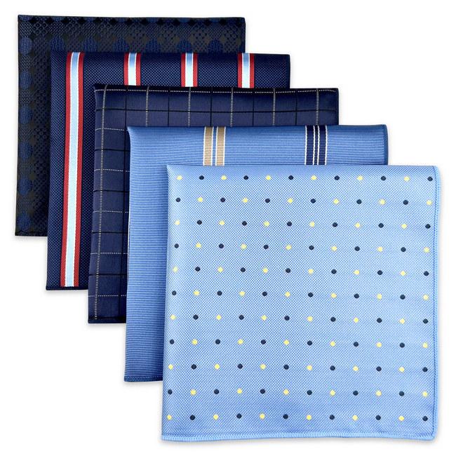 shlax & wing 5 Pieces Assorted Mens Pocket Square Fashion Gift Classic Handkerchiefs Set 2-90 Descuentos del mes