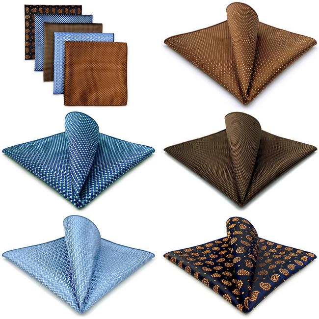 shlax & wing 5 Pieces Assorted Mens Pocket Square Fashion Gift Classic Handkerchiefs Set 2-91 Oferta exclusiva