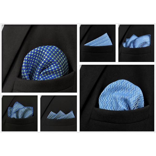 shlax & wing 5 Pieces Assorted Mens Pocket Square Fashion Gift Classic Handkerchiefs Set 2-91 Oferta exclusiva