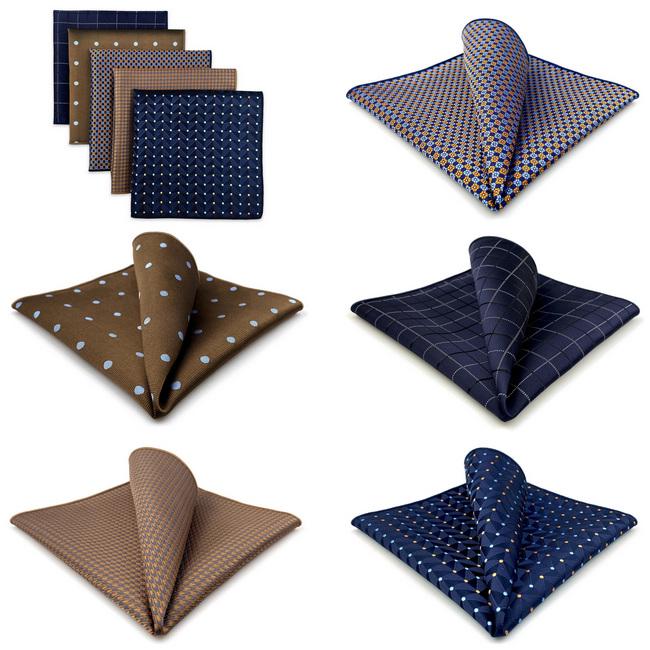 shlax & wing 5 Pieces Assorted Mens Pocket Square Fashion Gift Classic Handkerchiefs Set 2-92 Última moda