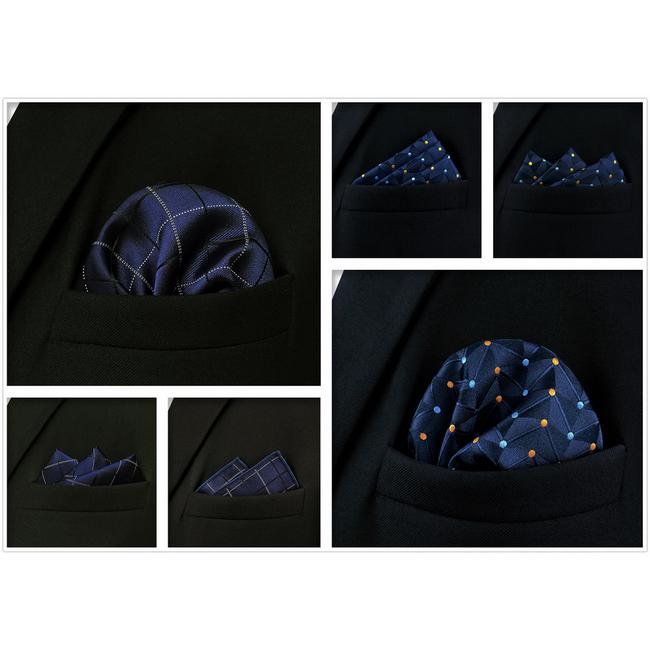shlax & wing 5 Pieces Assorted Mens Pocket Square Fashion Gift Classic Handkerchiefs Set 2-92 Última moda