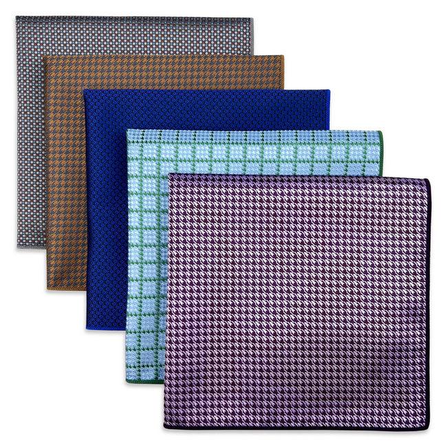 shlax & wing 5 Pieces Assorted Mens Pocket Square Fashion Gift Classic Handkerchiefs Set 2-95