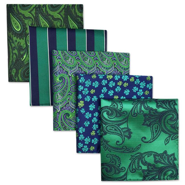 shlax & wing 5 Pieces Assorted Mens Pocket Square Fashion Gift Classic Handkerchiefs Set 3-19 Rebajas de fin de temporada