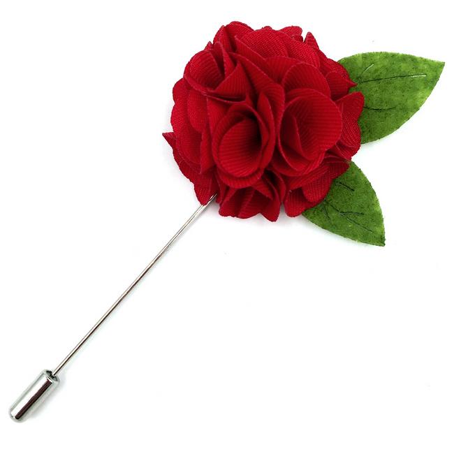 shlax & wing Red Green Leaf Cotton Blend Lapel Flowers Boutonniere Stick Pin Men’s Accessories Handmade Necktie Outlet online
