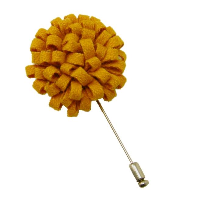shlax & wing Yellow Wool Felt Lapel Flowers Boutonniere Stick Pin Men’s Accessories Handmade Necktie En oferta