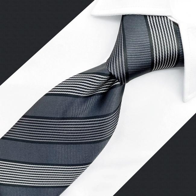 shlax & wing A70 Black Striped Mens Neckties Pocket Square Set Dress Classic Party Novelty Business Gran oferta