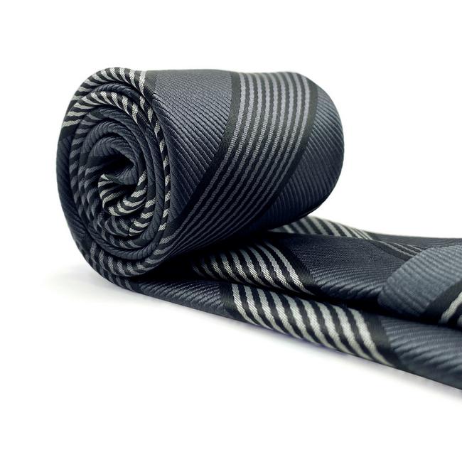 shlax & wing A70 Black Striped Mens Neckties Pocket Square Set Dress Classic Party Novelty Business Gran oferta