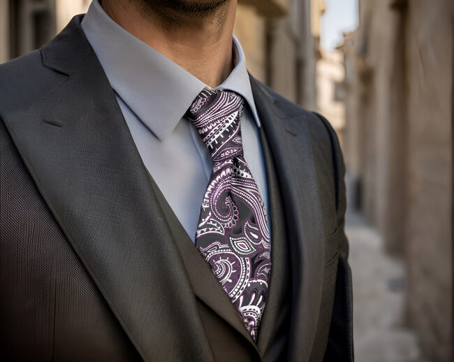 shlax & wing A72 Dark Purple Paisley Mens Neckties Hanky Set Fashion Classic Wedding Extra Long Size Ties Party Gift Rebajas de fábrica