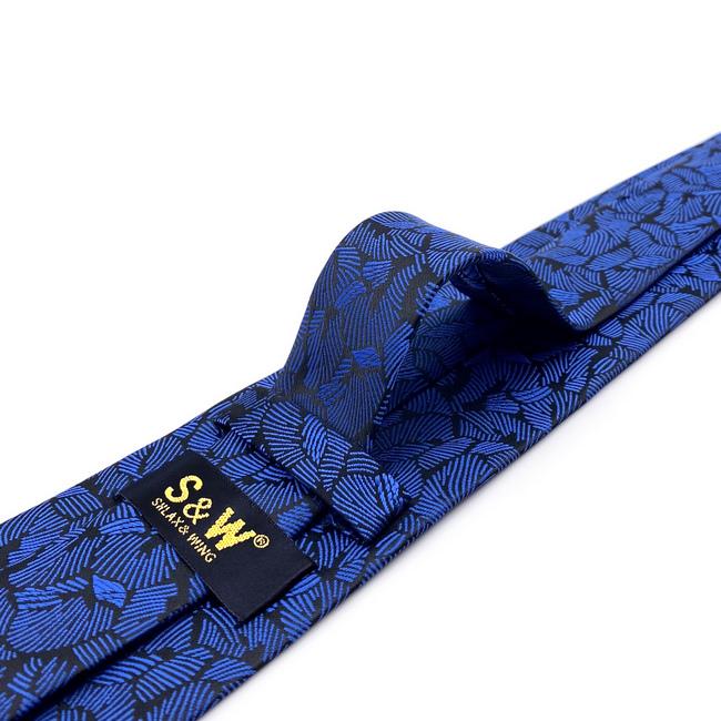 shlax & wing A75 Blue Pattern Mens Neckties Pocket Square Set Fashion Business Accessory Extra Long Size Tie Los más vendidos