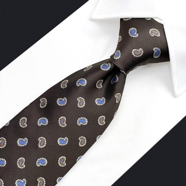 shlax & wing A76 Mens Neckties Pocket Square Set Brown Paisley Fashion Classic Party Gift Party Extra Long Size Ties Ventas relámpago