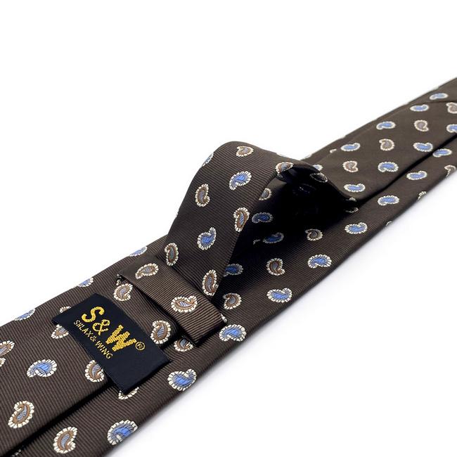 shlax & wing A76 Mens Neckties Pocket Square Set Brown Paisley Fashion Classic Party Gift Party Extra Long Size Ties Ventas relámpago
