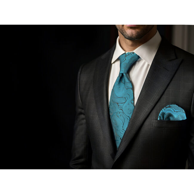 shlax & wing A77 Dark Teal Paisley Mens Neckties Pocket Square Luxury Gift Accessories Party Extra Long Size Descuento