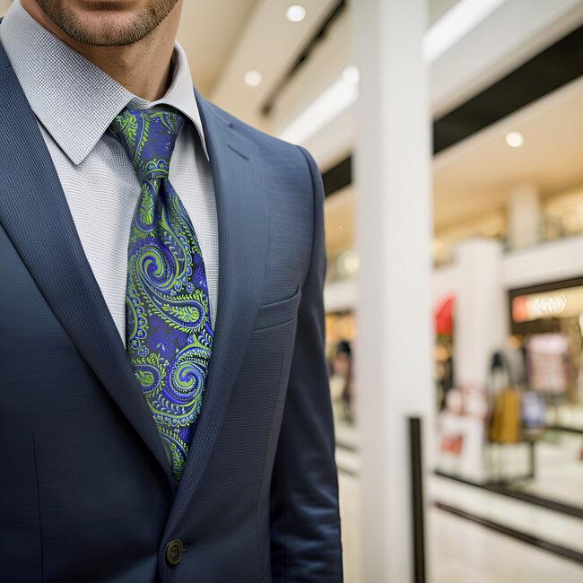 shlax & wing A78 Green Blue Paisley Mens Neckties Pocket Square Set Classic Fashion Wedding Extra Long Size Tie Tienda