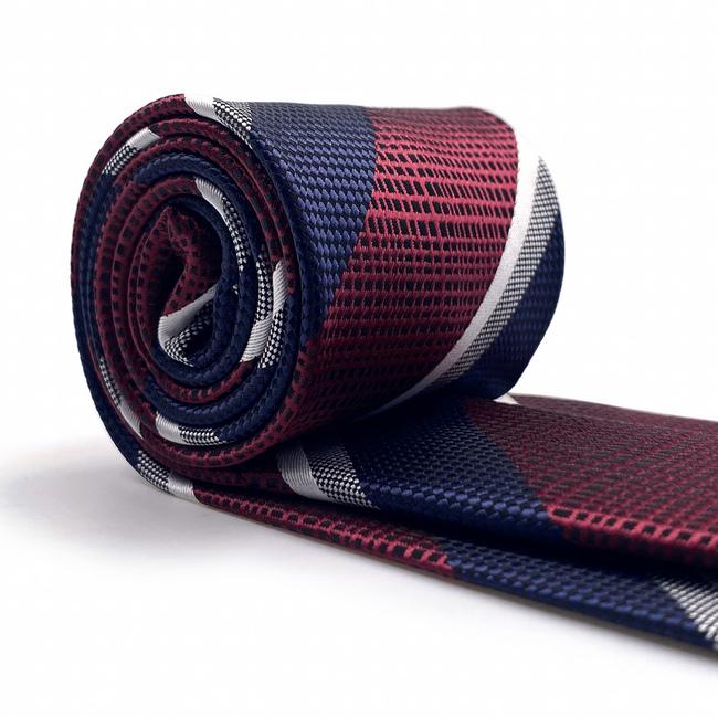 shlax & wing A79 Red Blue Striped Mens Necktie Pocket Square Set Fashion Gift Business Extra Long Size Tie Tienda