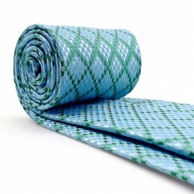 shlax & wing A82 Aqua Checkes Silk Mens Necktie Pocket Square Set Classic Brand New Fashion Wedding 63″ Rebajas online