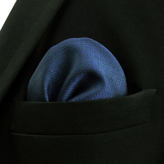 shlax & wing DH20 Navy Solid Mens Pocket Square Silk Dress Classic Hanky Wedding Fashion Handkerchief Envío gratis