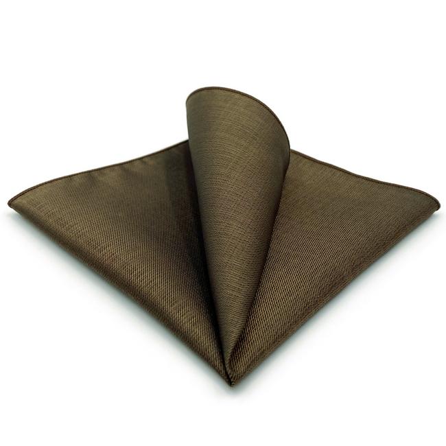 shlax & wing DH27 Brown Solid Mens Pocket Square Silk Fashion Dress Handkerchief Classic Brand New Hanky