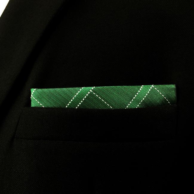 shlax & wing DH28 Deep Green Checkes Silk Mens Pocket Square Wedding Fashion Handkerchief Classic Dress Hanky COMPRAR AHORA