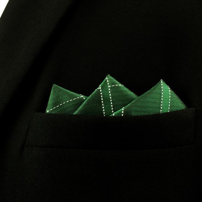 shlax & wing DH28 Deep Green Checkes Silk Mens Pocket Square Wedding Fashion Handkerchief Classic Dress Hanky COMPRAR AHORA