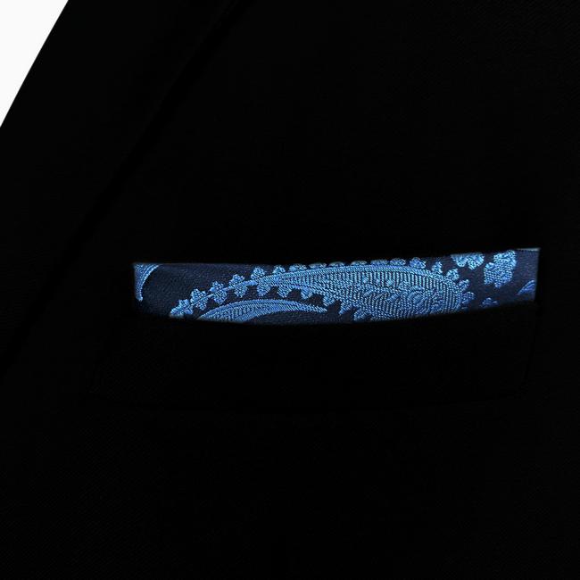 shlax & wing HH1 Blue Paisley Mens Pocket Square Silk Fashion Dress Handkerchief Brand New Wedding Hanky Últimos 2 días