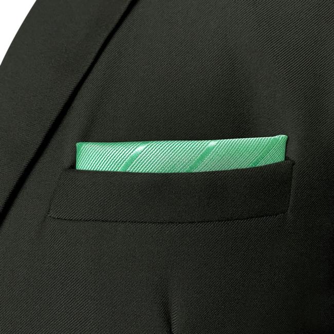 shlax & wing HH11 Green Solid Striped Silk Mens Pocket Square Wedding Fashion Handkerchief Novelty Classic Hanky Precio de fábrica