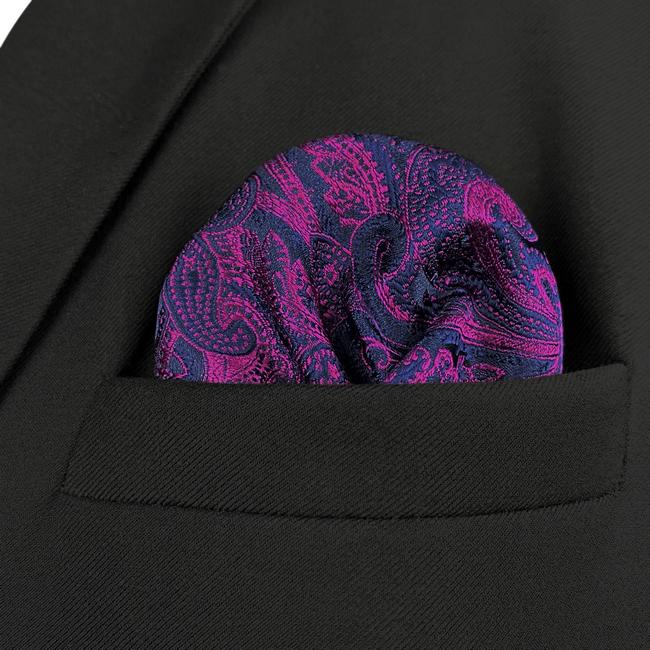 shlax & wing HH15 Purple Geometric Mens Pocket Square Silk Fashion Wedding Handkerchief Classic Dress Hanky Groom Solo hoy